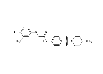 2-(4-bromo-3-methylphenoxy)-N-{4-[(4-methyl-1-piperidinyl)sulfonyl]phenyl}acetamide