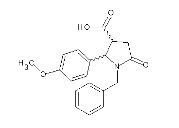 1-benzyl-2-(4-methoxyphenyl)-5-oxo-3-pyrrolidinecarboxylic acid