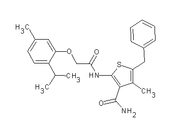 5-benzyl-2-{[(2-isopropyl-5-methylphenoxy)acetyl]amino}-4-methyl-3-thiophenecarboxamide