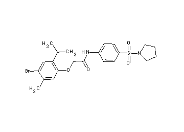 2-(4-bromo-2-isopropyl-5-methylphenoxy)-N-[4-(1-pyrrolidinylsulfonyl)phenyl]acetamide