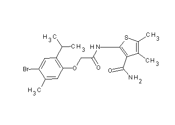 2-{[(4-bromo-2-isopropyl-5-methylphenoxy)acetyl]amino}-4,5-dimethyl-3-thiophenecarboxamide