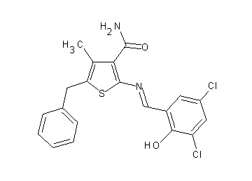 5-benzyl-2-[(3,5-dichloro-2-hydroxybenzylidene)amino]-4-methyl-3-thiophenecarboxamide