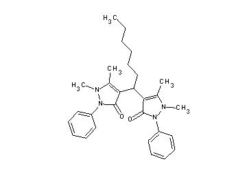4,4'-(1,1-heptanediyl)bis(1,5-dimethyl-2-phenyl-1,2-dihydro-3H-pyrazol-3-one)