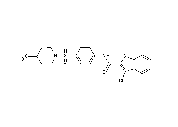 3-chloro-N-{4-[(4-methyl-1-piperidinyl)sulfonyl]phenyl}-1-benzothiophene-2-carboxamide