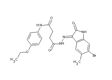4-[2-(6-bromo-5-methyl-2-oxo-1,2-dihydro-3H-indol-3-ylidene)hydrazino]-N-(4-ethoxyphenyl)-4-oxobutanamide