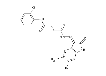 4-[2-(6-bromo-5-methyl-2-oxo-1,2-dihydro-3H-indol-3-ylidene)hydrazino]-N-(2-chlorophenyl)-4-oxobutanamide