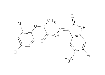 N'-(6-bromo-5-methyl-2-oxo-1,2-dihydro-3H-indol-3-ylidene)-2-(2,4-dichlorophenoxy)propanohydrazide