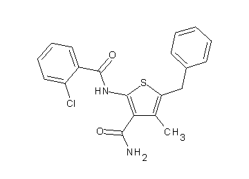 5-benzyl-2-[(2-chlorobenzoyl)amino]-4-methyl-3-thiophenecarboxamide - Click Image to Close