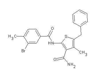 5-benzyl-2-[(3-bromo-4-methylbenzoyl)amino]-4-methyl-3-thiophenecarboxamide - Click Image to Close
