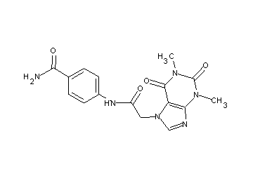 4-{[(1,3-dimethyl-2,6-dioxo-1,2,3,6-tetrahydro-7H-purin-7-yl)acetyl]amino}benzamide