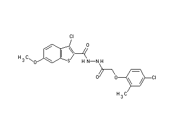 3-chloro-N'-[(4-chloro-2-methylphenoxy)acetyl]-6-methoxy-1-benzothiophene-2-carbohydrazide - Click Image to Close