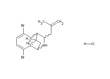 5,8-dibromo-3,3-dimethyl-9-(2-methyl-2-propen-1-yl)-1,2,3,4-tetrahydro-1,4-(epiminomethano)naphthalene hydrochloride - Click Image to Close