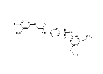 2-(4-bromo-3-methylphenoxy)-N-(4-{[(2,6-dimethoxy-4-pyrimidinyl)amino]sulfonyl}phenyl)acetamide