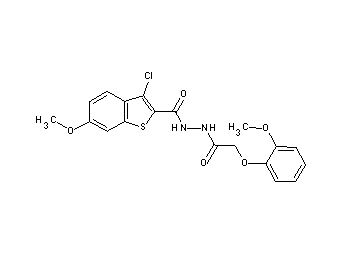 3-chloro-6-methoxy-N'-[(2-methoxyphenoxy)acetyl]-1-benzothiophene-2-carbohydrazide