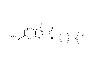 N-[4-(aminocarbonyl)phenyl]-3-chloro-6-methoxy-1-benzothiophene-2-carboxamide