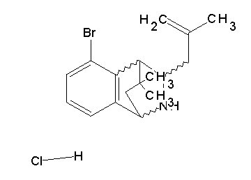 5-bromo-3,3-dimethyl-9-(2-methyl-2-propen-1-yl)-1,2,3,4-tetrahydro-1,4-(epiminomethano)naphthalene hydrochloride