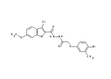 N'-[(4-bromo-3-methylphenoxy)acetyl]-3-chloro-6-methoxy-1-benzothiophene-2-carbohydrazide