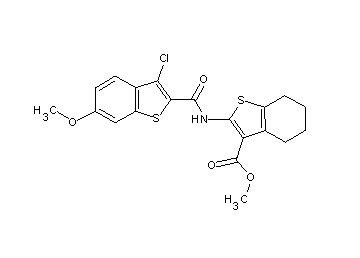 methyl 2-{[(3-chloro-6-methoxy-1-benzothien-2-yl)carbonyl]amino}-4,5,6,7-tetrahydro-1-benzothiophene-3-carboxylate - Click Image to Close