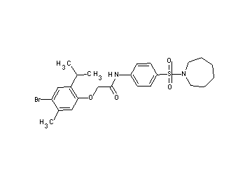 N-[4-(1-azepanylsulfonyl)phenyl]-2-(4-bromo-2-isopropyl-5-methylphenoxy)acetamide