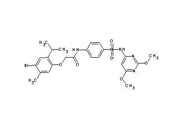 2-(4-bromo-2-isopropyl-5-methylphenoxy)-N-(4-{[(2,6-dimethoxy-4-pyrimidinyl)amino]sulfonyl}phenyl)acetamide