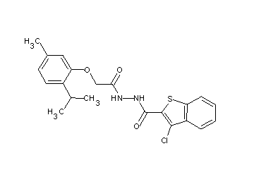 3-chloro-N'-[(2-isopropyl-5-methylphenoxy)acetyl]-1-benzothiophene-2-carbohydrazide