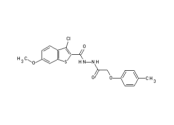 3-chloro-6-methoxy-N'-[(4-methylphenoxy)acetyl]-1-benzothiophene-2-carbohydrazide