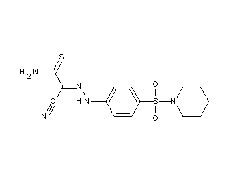 2-cyano-2-{[4-(1-piperidinylsulfonyl)phenyl]hydrazono}ethanethioamide