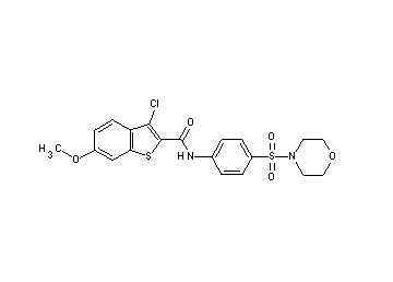 3-chloro-6-methoxy-N-[4-(4-morpholinylsulfonyl)phenyl]-1-benzothiophene-2-carboxamide - Click Image to Close