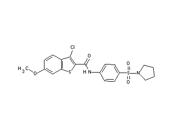 3-chloro-6-methoxy-N-[4-(1-pyrrolidinylsulfonyl)phenyl]-1-benzothiophene-2-carboxamide - Click Image to Close