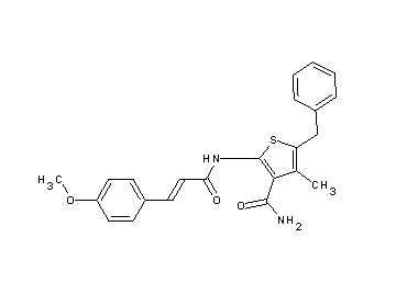 5-benzyl-2-{[3-(4-methoxyphenyl)acryloyl]amino}-4-methyl-3-thiophenecarboxamide - Click Image to Close