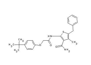 5-benzyl-2-{[(4-tert-butylphenoxy)acetyl]amino}-4-methyl-3-thiophenecarboxamide