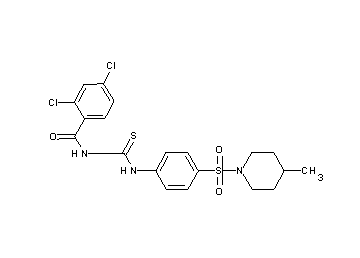 2,4-dichloro-N-[({4-[(4-methyl-1-piperidinyl)sulfonyl]phenyl}amino)carbonothioyl]benzamide