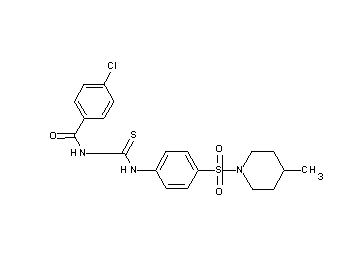 4-chloro-N-[({4-[(4-methyl-1-piperidinyl)sulfonyl]phenyl}amino)carbonothioyl]benzamide