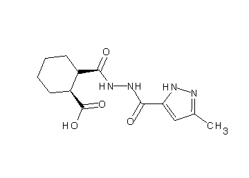 2-({2-[(3-methyl-1H-pyrazol-5-yl)carbonyl]hydrazino}carbonyl)cyclohexanecarboxylic acid
