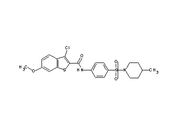 3-chloro-6-methoxy-N-{4-[(4-methyl-1-piperidinyl)sulfonyl]phenyl}-1-benzothiophene-2-carboxamide - Click Image to Close