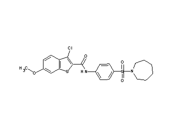 N-[4-(1-azepanylsulfonyl)phenyl]-3-chloro-6-methoxy-1-benzothiophene-2-carboxamide