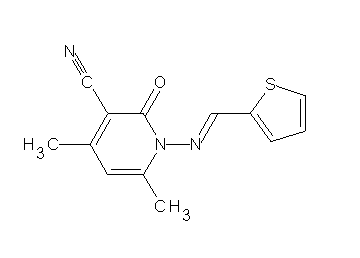 4,6-dimethyl-2-oxo-1-[(2-thienylmethylene)amino]-1,2-dihydro-3-pyridinecarbonitrile