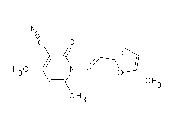 4,6-dimethyl-1-{[(5-methyl-2-furyl)methylene]amino}-2-oxo-1,2-dihydro-3-pyridinecarbonitrile
