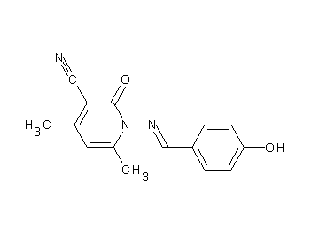 1-[(4-hydroxybenzylidene)amino]-4,6-dimethyl-2-oxo-1,2-dihydro-3-pyridinecarbonitrile - Click Image to Close