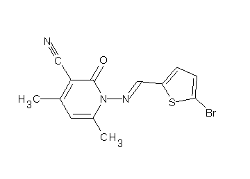 1-{[(5-bromo-2-thienyl)methylene]amino}-4,6-dimethyl-2-oxo-1,2-dihydro-3-pyridinecarbonitrile