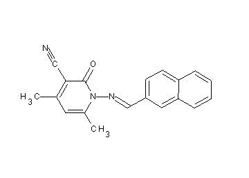 4,6-dimethyl-1-[(2-naphthylmethylene)amino]-2-oxo-1,2-dihydro-3-pyridinecarbonitrile - Click Image to Close