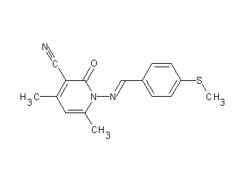 4,6-dimethyl-1-{[4-(methylsulfanyl)benzylidene]amino}-2-oxo-1,2-dihydro-3-pyridinecarbonitrile