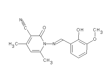 1-[(2-hydroxy-3-methoxybenzylidene)amino]-4,6-dimethyl-2-oxo-1,2-dihydro-3-pyridinecarbonitrile