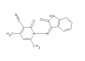 4,6-dimethyl-2-oxo-1-[(2-oxo-1,2-dihydro-3H-indol-3-ylidene)amino]-1,2-dihydro-3-pyridinecarbonitrile