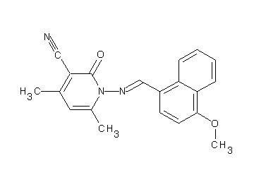 1-{[(4-methoxy-1-naphthyl)methylene]amino}-4,6-dimethyl-2-oxo-1,2-dihydro-3-pyridinecarbonitrile