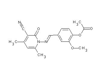 4-{[(3-cyano-4,6-dimethyl-2-oxo-1(2H)-pyridinyl)imino]methyl}-2-methoxyphenyl acetate