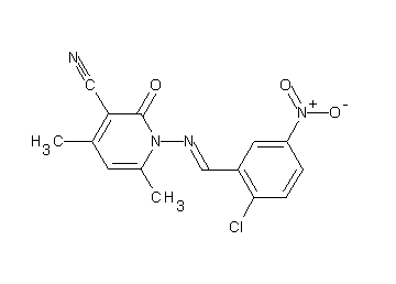 1-[(2-chloro-5-nitrobenzylidene)amino]-4,6-dimethyl-2-oxo-1,2-dihydro-3-pyridinecarbonitrile