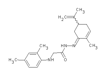 2-[(2,4-dimethylphenyl)amino]-N'-(5-isopropenyl-2-methyl-2-cyclohexen-1-ylidene)acetohydrazide (non-preferred name)