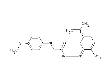 N'-(5-isopropenyl-2-methyl-2-cyclohexen-1-ylidene)-2-[(4-methoxyphenyl)amino]acetohydrazide (non-preferred name)
