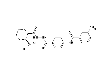 2-[(2-{4-[(3-methylbenzoyl)amino]benzoyl}hydrazino)carbonyl]cyclohexanecarboxylic acid